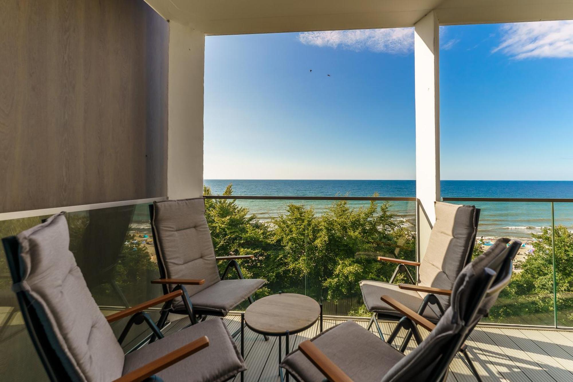 Apartament Kapitanski Z Widokiem Na Morze 4 Pietro - By Perlowa Przystan Rent Sianozety Exteriör bild
